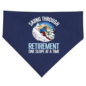 Funny Alpine Skiing Through Retirement One Slope At A Time USA-Made Doggie Bandana