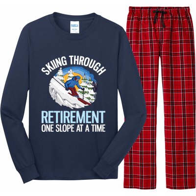 Funny Alpine Skiing Through Retirement One Slope At A Time Long Sleeve Pajama Set