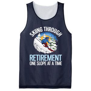 Funny Alpine Skiing Through Retirement One Slope At A Time Mesh Reversible Basketball Jersey Tank