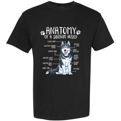 Funny Anatomy Siberian Husky Dog Lover TShirt Garment-Dyed Heavyweight T-Shirt