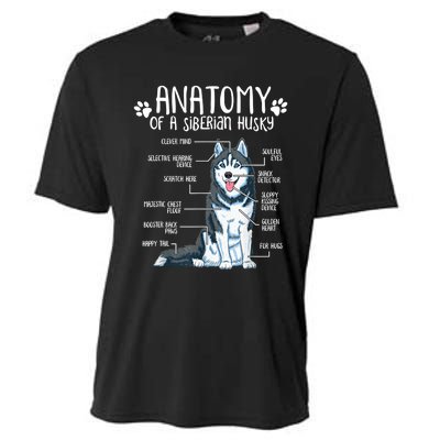 Funny Anatomy Siberian Husky Dog Lover TShirt Cooling Performance Crew T-Shirt