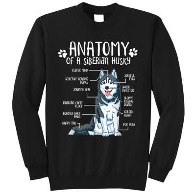 Funny Anatomy Siberian Husky Dog Lover TShirt Sweatshirt