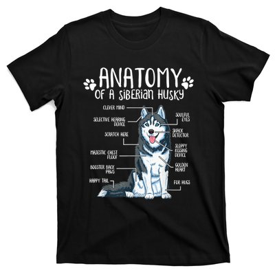 Funny Anatomy Siberian Husky Dog Lover TShirt T-Shirt