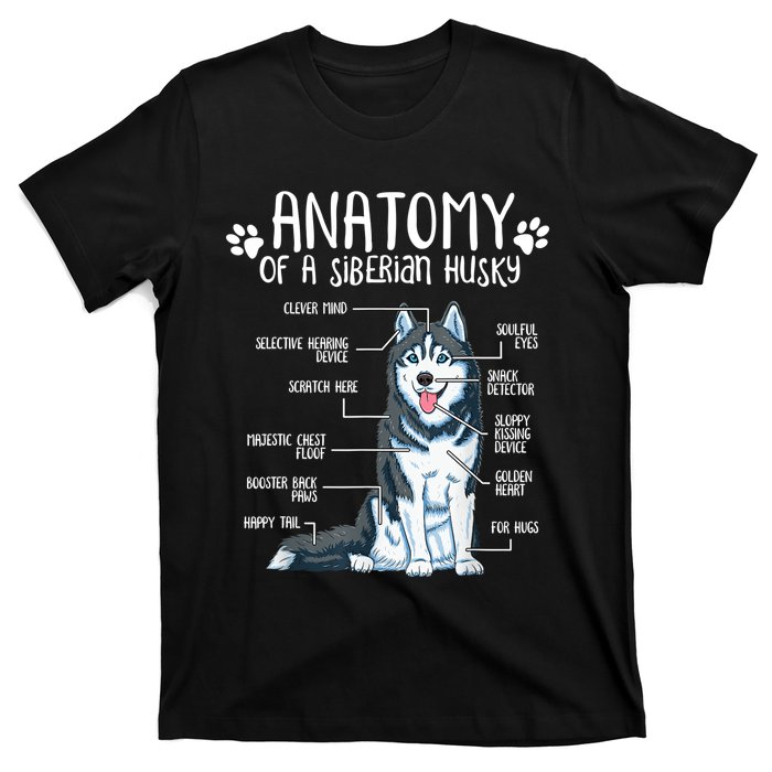 Funny Anatomy Siberian Husky Dog Lover TShirt T-Shirt