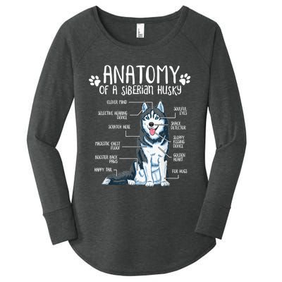 Funny Anatomy Siberian Husky Dog Lover TShirt Women's Perfect Tri Tunic Long Sleeve Shirt