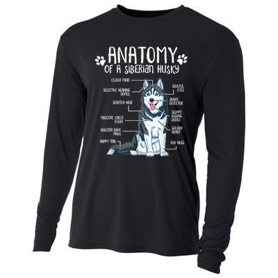 Funny Anatomy Siberian Husky Dog Lover TShirt Cooling Performance Long Sleeve Crew