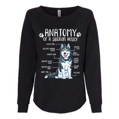 Funny Anatomy Siberian Husky Dog Lover TShirt Womens California Wash Sweatshirt