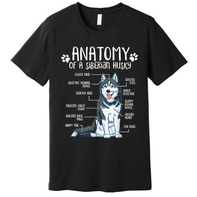 Funny Anatomy Siberian Husky Dog Lover TShirt Premium T-Shirt