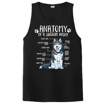 Funny Anatomy Siberian Husky Dog Lover TShirt PosiCharge Competitor Tank