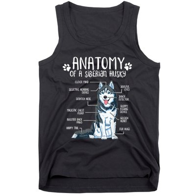 Funny Anatomy Siberian Husky Dog Lover TShirt Tank Top