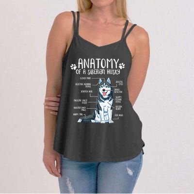 Funny Anatomy Siberian Husky Dog Lover TShirt Women's Strappy Tank