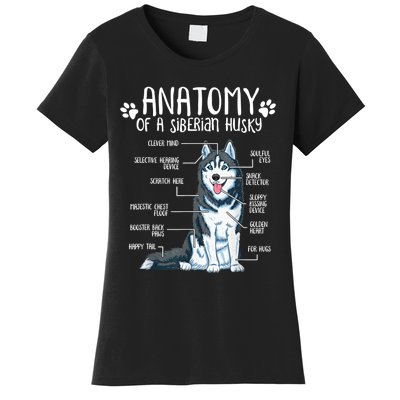 Funny Anatomy Siberian Husky Dog Lover TShirt Women's T-Shirt