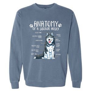 Funny Anatomy Siberian Husky Dog Lover TShirt Garment-Dyed Sweatshirt