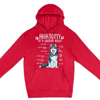 Funny Anatomy Siberian Husky Dog Lover TShirt Premium Pullover Hoodie