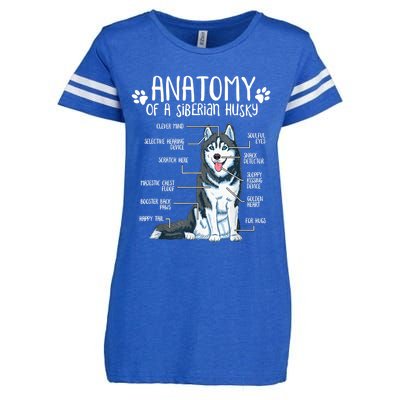 Funny Anatomy Siberian Husky Dog Lover TShirt Enza Ladies Jersey Football T-Shirt