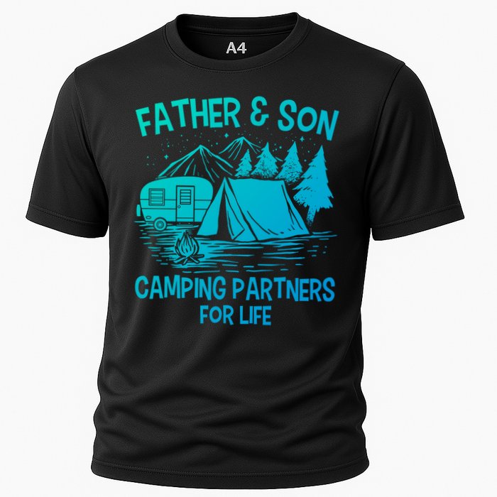 Father And Son Camping Partners For Life Gift Cooling Performance Crew T-Shirt