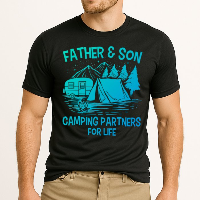 Father And Son Camping Partners For Life Gift Cooling Performance Crew T-Shirt