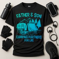 Father And Son Camping Partners For Life Gift Cooling Performance Crew T-Shirt