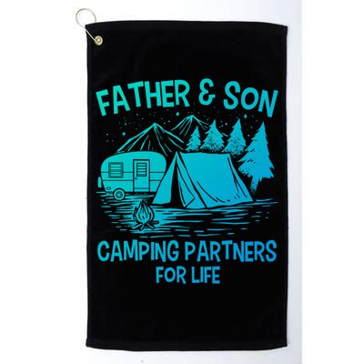 Father And Son Camping Partners For Life Gift Golf Towel