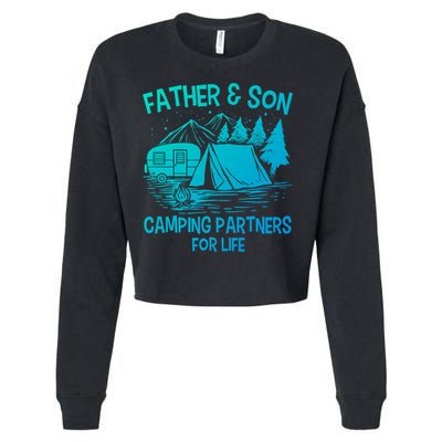 Father And Son Camping Partners For Life Gift Cropped Pullover Crew