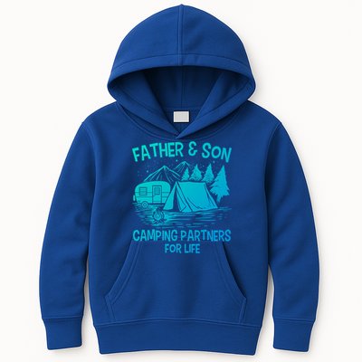Father And Son Camping Partners For Life Gift Kids Hoodie