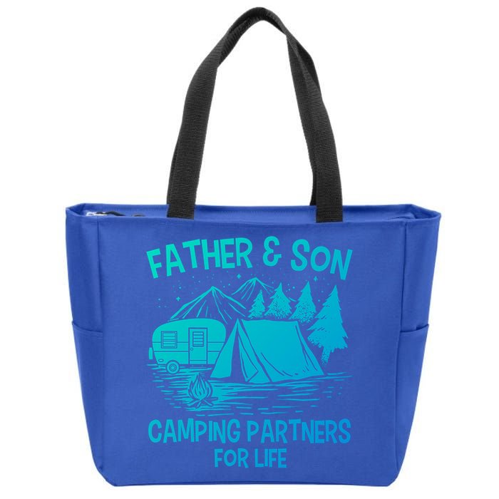 Father And Son Camping Partners For Life Gift Zip Tote Bag