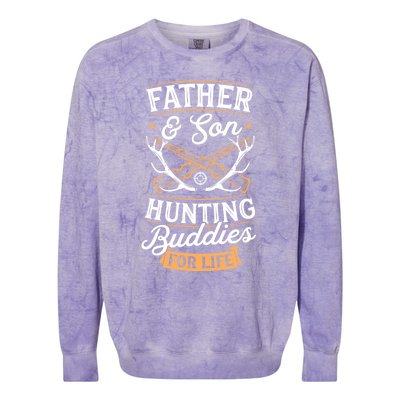 Father And Son Hunting Buddies For Life Gift Colorblast Crewneck Sweatshirt