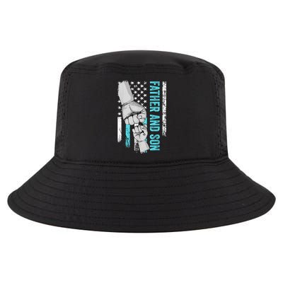 Father And Son American Flag Matching Fathers Day Father Son Cool Comfort Performance Bucket Hat