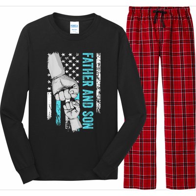 Father And Son American Flag Matching Fathers Day Father Son Long Sleeve Pajama Set