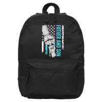 Father And Son American Flag Matching Fathers Day Father Son 16 in Basic Backpack