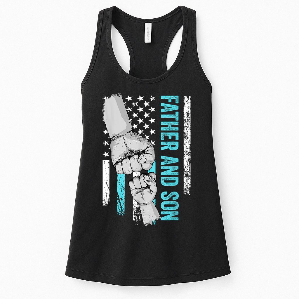 Father And Son American Flag Matching Fathers Day Father Son Womens Tank Top