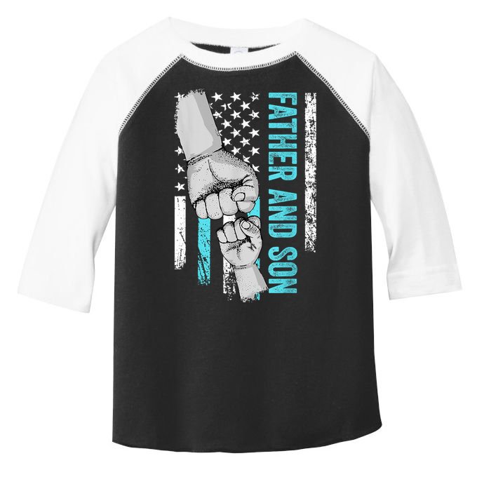 Father And Son American Flag Matching Fathers Day Father Son Toddler Fine Jersey T-Shirt