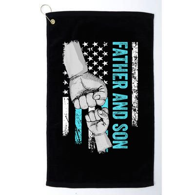 Father And Son American Flag Matching Fathers Day Father Son Golf Towel