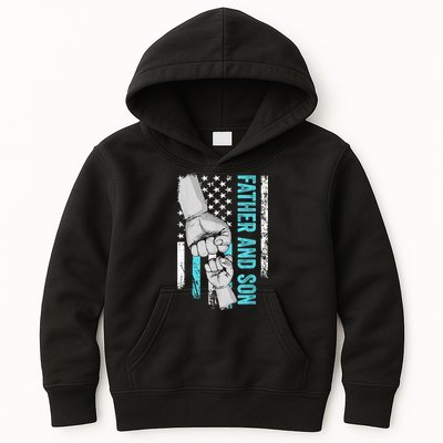 Father And Son American Flag Matching Fathers Day Father Son Kids Hoodie