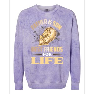 Father And Son Best Friends For Life Lion Matching Cool Gift Colorblast Crewneck Sweatshirt