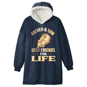 Father And Son Best Friends For Life Lion Matching Cool Gift Hooded Wearable Blanket