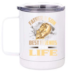 Father And Son Best Friends For Life Lion Matching Cool Gift 12 oz Stainless Steel Tumbler Cup