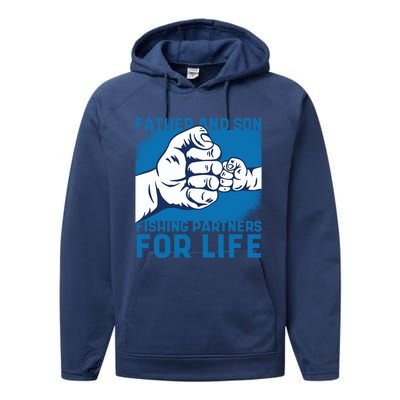 Father And Son Fishing Trip Fisher Family Gift Performance Fleece Hoodie