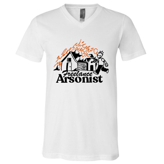 Freelance Arsonist Sobsannix V-Neck T-Shirt