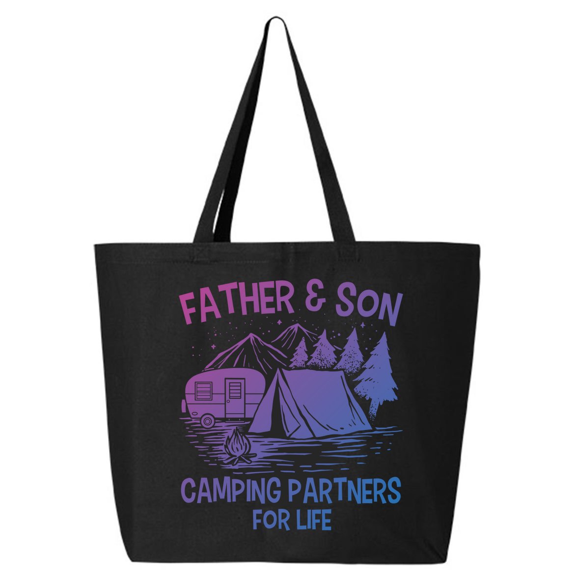 Father And Son Camping Partners For Life Gift 25L Jumbo Tote