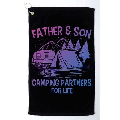 Father And Son Camping Partners For Life Gift Golf Towel