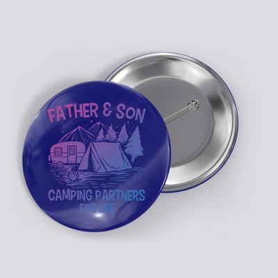 Father And Son Camping Partners For Life Gift Button
