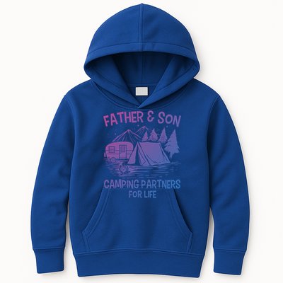 Father And Son Camping Partners For Life Gift Kids Hoodie