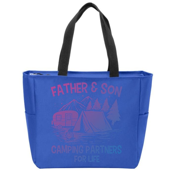 Father And Son Camping Partners For Life Gift Zip Tote Bag