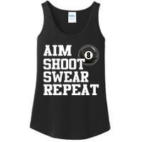 Funny Aim Shoot Swear Repeat 8 Ball Pool Billiards Player Gift Ladies Essential Tank