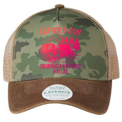 Father And Son Camping Partners For Life Gift Legacy Tie Dye Trucker Hat