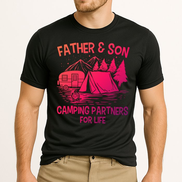 Father And Son Camping Partners For Life Gift Cooling Performance Crew T-Shirt