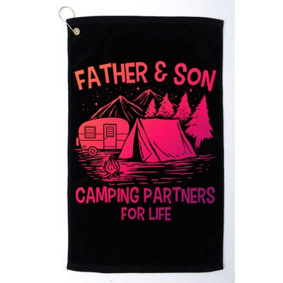 Father And Son Camping Partners For Life Gift Golf Towel