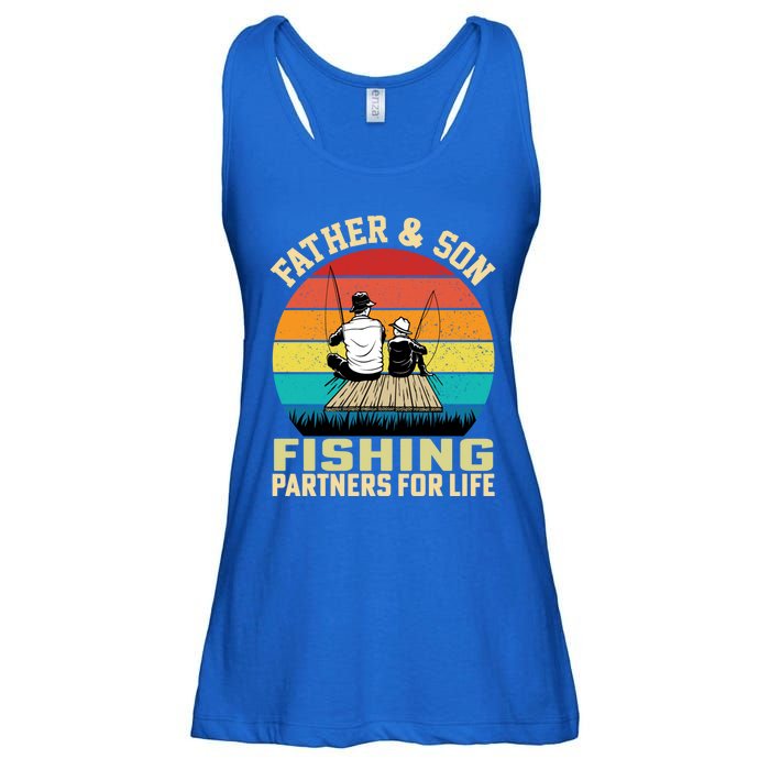 Father And Son Fishing Partner For Life Retro Matching Dad Gift Ladies Essential Flowy Tank