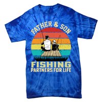 Father And Son Fishing Partner For Life Retro Matching Dad Gift Tie-Dye T-Shirt